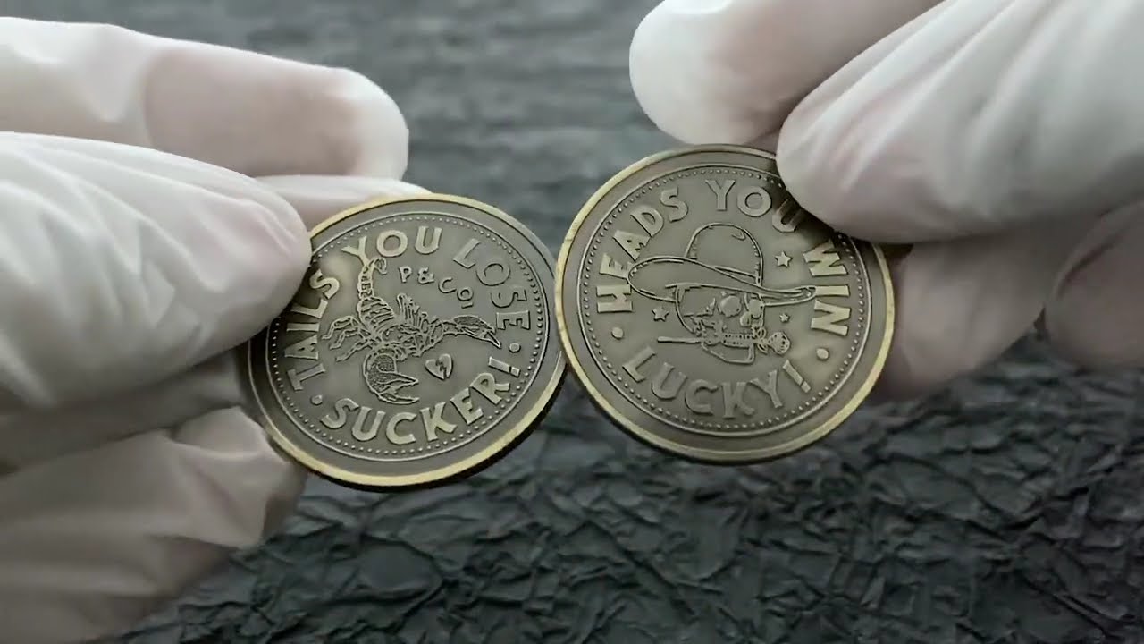 2518-Cowboy Scorpion Moneta commemorativa di bronzo blu