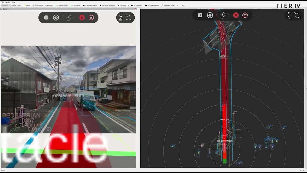 Autoware: Obstacle avoidance demo