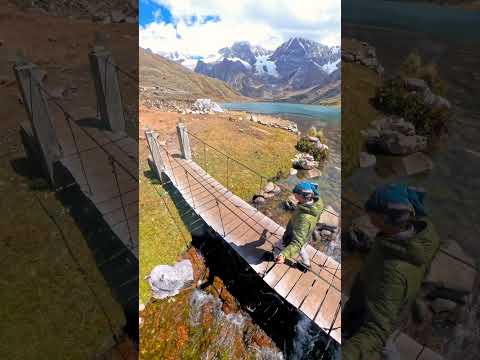Puentecito Colgante de Laguna Carhuacocha rumbo al mirador 03 lagunas. #huánuco #Huayhuas
