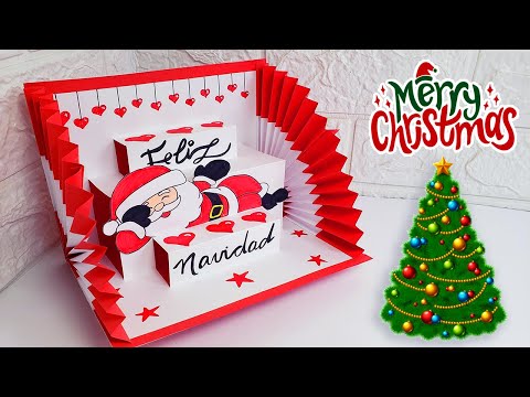 🎅 COMO HACER UNA TARJETA POP UP PARA NAVIDAD 🎄 Manualidades para Navidad