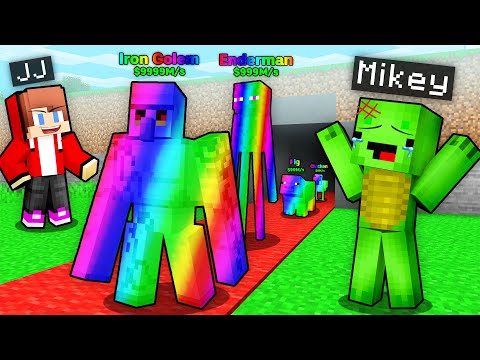 JJ Steal Mikey's RAINBOW MOBS in Minecraft ! - Maizen