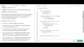 YouTube video 'Design a Text Editor - Leetcode 2296 - Two Lists - Python'