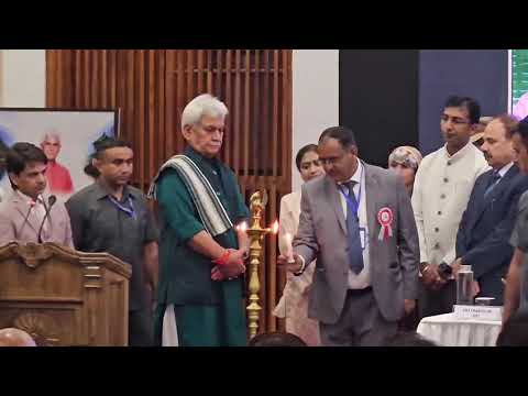 Lieutenant Governor manojsinha arrived at the TTIG workshop on "Ethical Approach Towards Tourism" at SKICC, Srinagar.