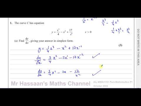 WMA11/01 (Edexcel) IAL P1 October 2022, Q1, Differentiation, ,Equations of Tangents