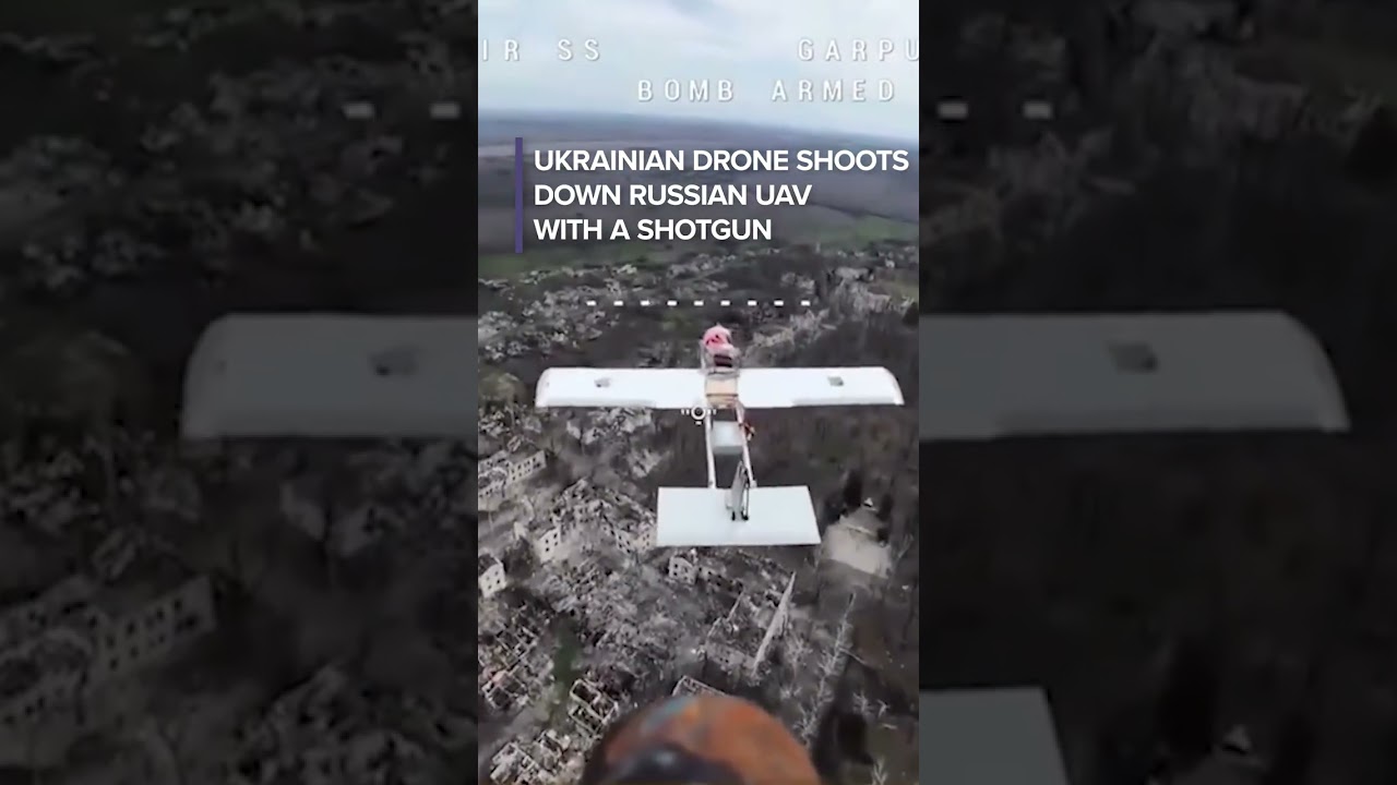 See a Ukrainian drone shoot down Russian UAV with a shotgun