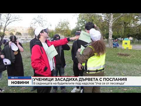 Ученици засадиха дървета с послания в седмицата на будителите под надслов \