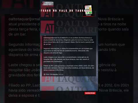 Ex-Prefeito é morto a tiros no RS #noticias #policial #morte #homicídio