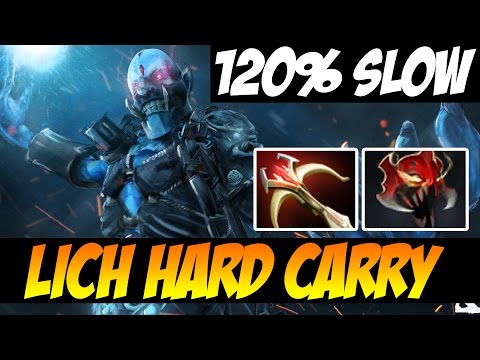 120% SLOW WITH LICH HARD CARRY ??? DAEDALUS AND MASK OF MADNESS JERAX - Dota 2
