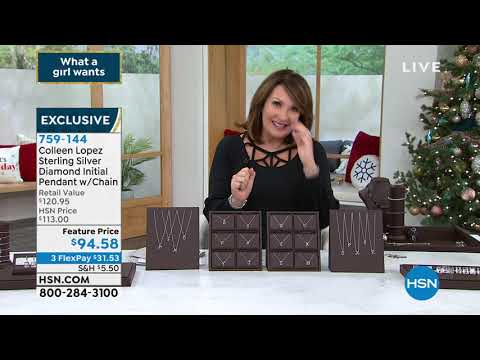 Colleen Lopez Sterling Silver Diamond Initial Pendant wi...