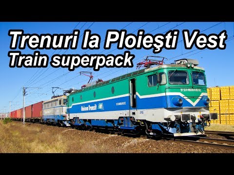 34 de trenuri la Ploiesti Vest-Trainspotting in Prahova county-Bahnverkehr neben Ploiesti