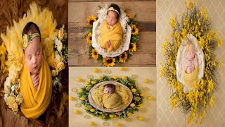New Born Baby Photoshoot Idea's In Yellow Color 2022||Yellow Color Baby Photoshoot Ideas