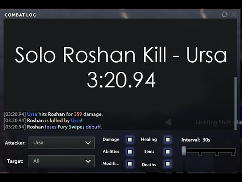 DotA 2 Solo Roshan Kill - Ursa (3:20.94) Speedrun 7.28с