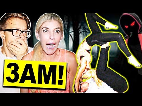 COUPLE'S YOGA AT 3AM CHALLENGE OUTSIDE! ** DO NOT TRY THIS- EXTREMELY SCARY** Video