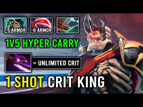WTF 1 Shot Invisible Unlimited Crit Wraith King -11 Armor Reduct Full Physical Hard Carry Dota 2