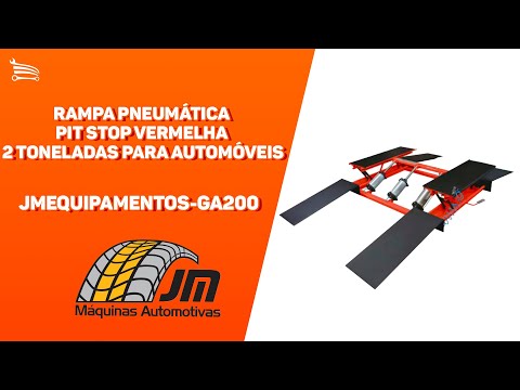 Rampa de Alinhamento Pneumática Pit Stop Vermelha 2T - Video