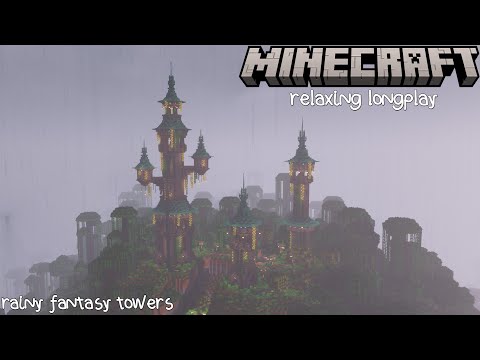 Minecraft Relaxing Longplay - Rainy Jungle - Fantasy Wizard Towers (No Commentary)