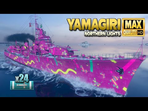 Destroyer Yamagiri: Hero on map Northern Lights - World of Warships
