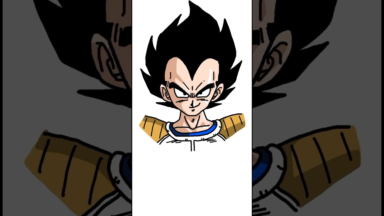 Drawing Vegeta in 10 seconds #animeart #dragonball #vegeta