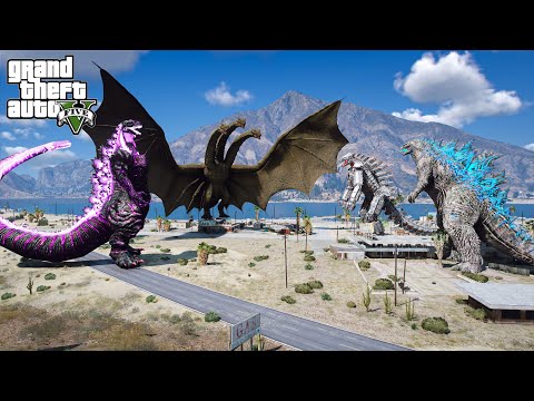 Atomic Godzilla, Mechagodzilla vs Shin Godzilla, King Ghidorah - The Battle of The God of The Sea