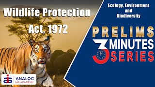 Wildlife Protection Act 1972 | Ecology, Environment and Biodiversity | Prelims 3 Minutes Series