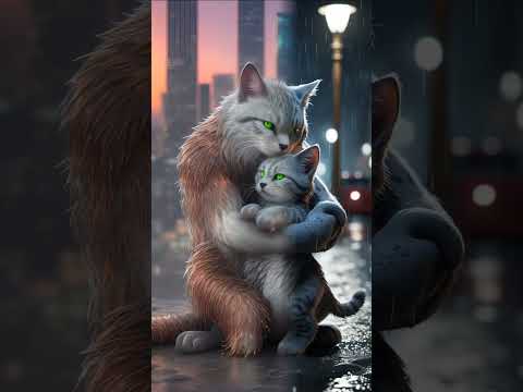 Unbreakable Bond: Father Cat and Kitten's Heartwarming Moments