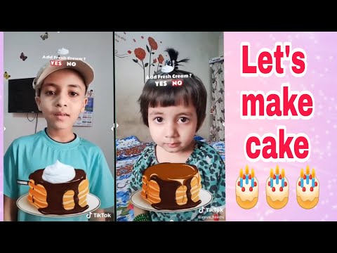 kids making filter cake ll just for fun 😋