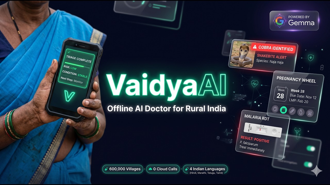 VaidyaAI — Offline AI Doctor for 800 Million Indians | Gemma 4 + Ollama