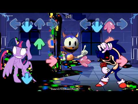 FNF Rewrite & Sonic.EXE All Phases Vs Twilight Sparkle Sings Dusk Till Dawn - Friday Night Funkin'