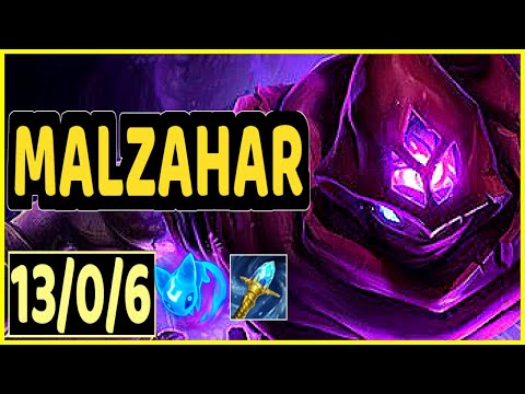 MALZAHAR VS TRISTANA - 13/0/6 KDA MID GAMEPLAY