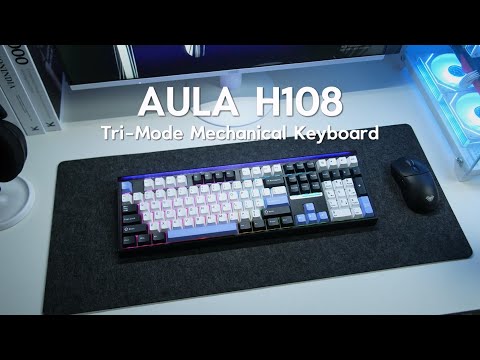 AULA H108 Kabellose mechanische Silent-Tastatur | Tri-Mode • RGB • Volle Größe
