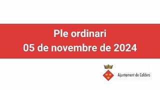 Ple del dia 05 de novembre de 2024
