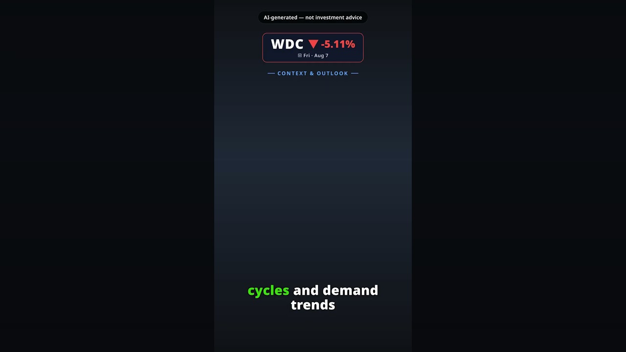 Why Is Western Digital Stock Sinking Today? WDC -5.11% (Aug 7)