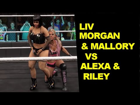 WWE 2K22 Liv Morgan & Mallory vs Alexa Bliss & Riley - Elimination Tag