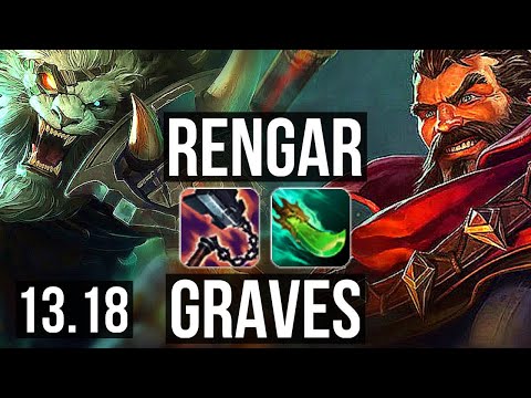 RENGAR vs GRAVES (JNG) | 12/0/2, 66% winrate, Legendary, Rank 11 Rengar | NA Challenger | 13.18