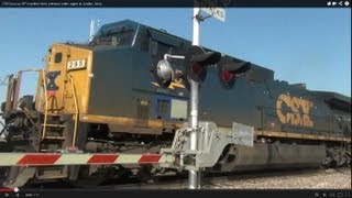 preview picture of video 'CSX loco on UP manifest from previous video again at Jordan, Iowa'