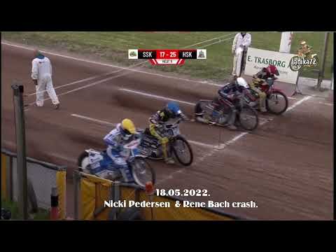 18.05.2022.Speedway crash/ Nicki Pedersen & Rene Bach danish league.🇩🇰