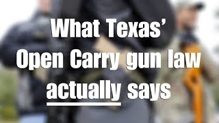 Understanding Texas&#39; New Open Carry Law - Terry Holcomb, TexasCarry.org