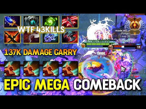 WTF 43KILLS MEGA COMEBACK CARRY Troll Warlord With 137K Damage Dealt 100% EPIC LATE GAME TEAMFIGHTS