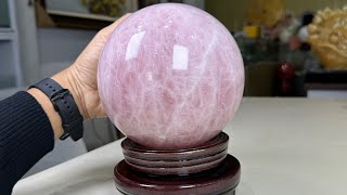 Quả Cầu Đá Thạch Anh Hồng Tự Nhiên Hồng Loại Đẹp 4.5kg-14.6cm