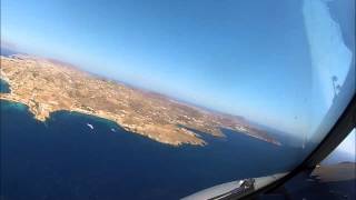 preview picture of video 'Mykonos LGMK landing gusty 22-33kts'