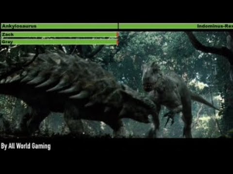Indominus Rex vs. Ankylosaurus With Healthbars