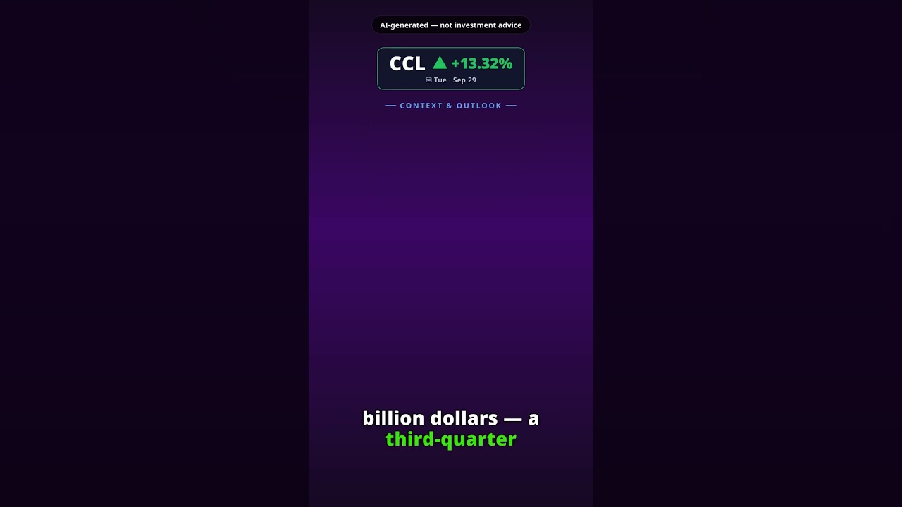 Why Is Carnival Stock Soaring Today? CCL +13.32% (Sep 29)