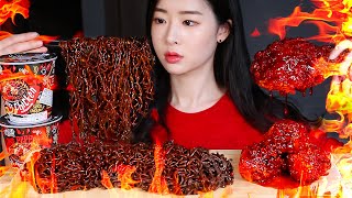 고스트페퍼라면 뱀파이어치킨 3단계 헬게이트맛/THE SPICIEST CHICKEN IN THE WORLD & GHOST PEPPER NOODLES MUKBANG EATING