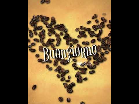Buongiorno. Cuore con chicchi di caffè. Video e GIF