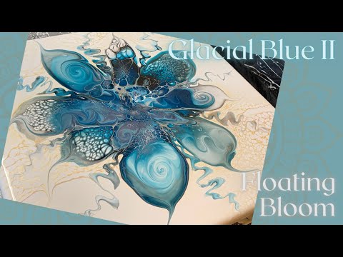 #228 Glacial Blue II Floating Bloom | Acrylic Pour Painting | Abstract | Fluid Painting