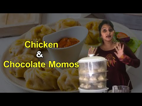 How to make Tasty yummy Chicken and Chocolate Momo Recipe || Naveena Vlogs