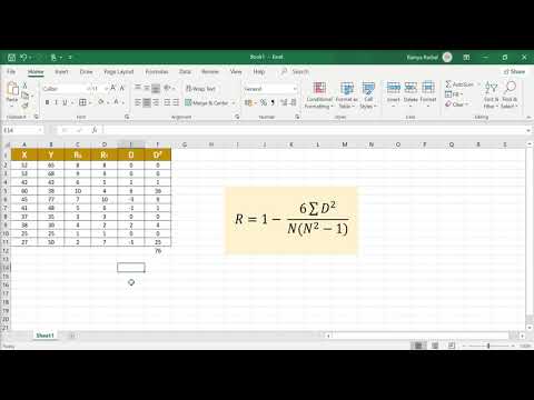 Spearmans Rangkorrelationskoeffizient in Excel