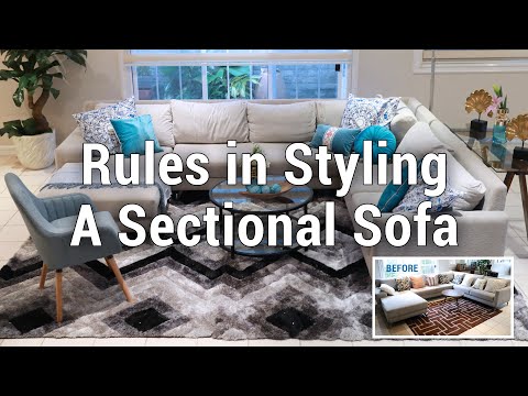 Part of a video titled Rules in Styling A Sectional Sofa | MF Home TV - YouTube