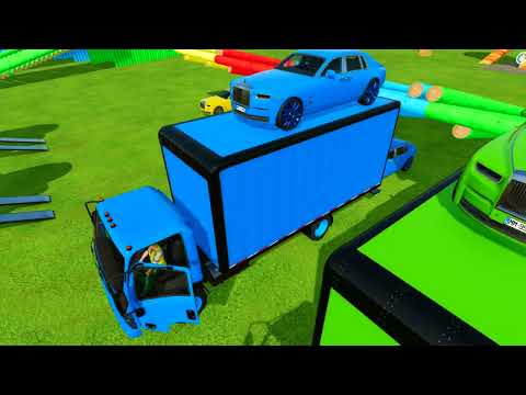 TRANSPORT OF COLORS ! TRANSPORTING ROLLS ROYCE CARS WITH ISUZU TRUCKS - Farming Simulator 22