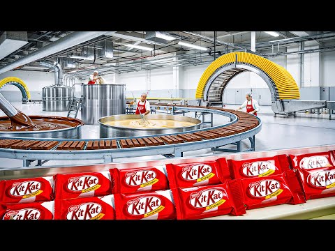Wie KitKats in der Fabrik hergestellt werden